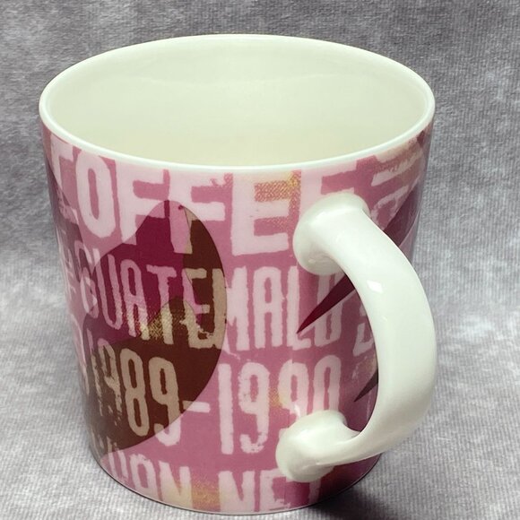 Starbucks 2006 Coffee Mug Pink Product Guatemala 1989-1999 Design Holds 16oz - Picture 7 of 10